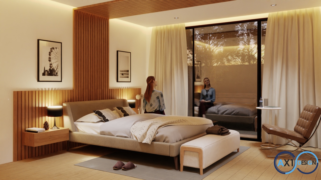 Interiorismo. La madera y los colores crema dan personalidad a esta habitación. La iluminación led brinda un toque de calidez que invita al descanso.