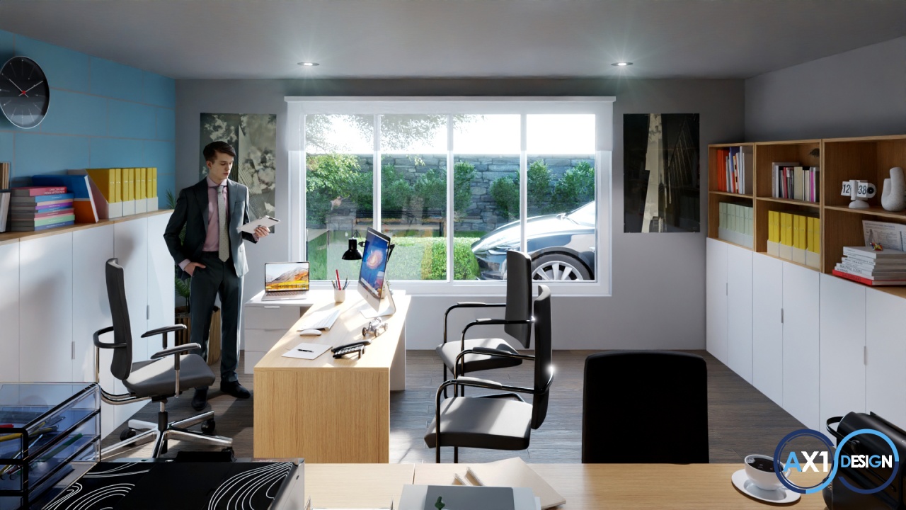 Interiorismo. Un despacho elegante y funcional integrado en un domicilio particular.